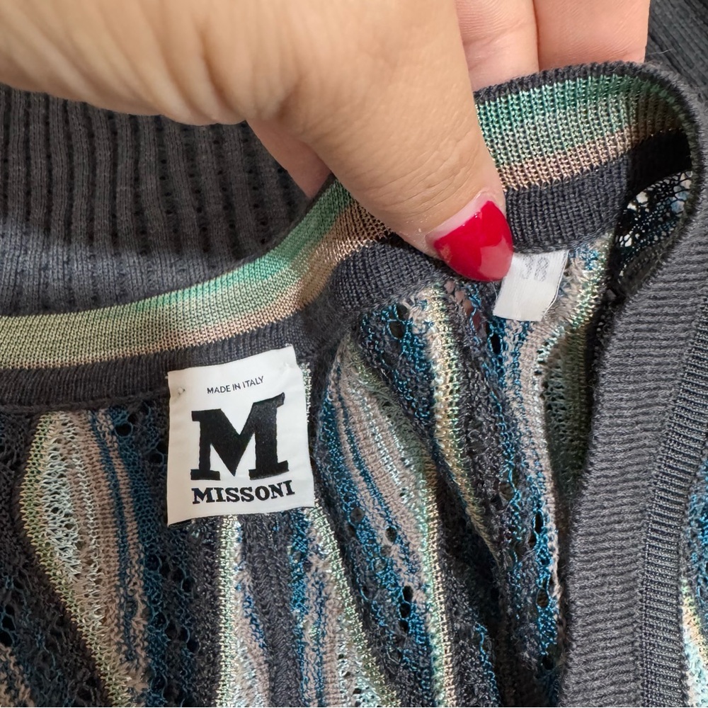Vintage Y2K Missoni Italian Knit Form Fitting Long Sleeve Top US 2 Wool Blend - Picture 4 of 8